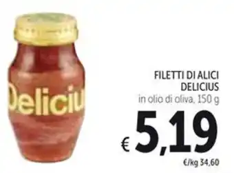 FILETTI DI ALICI DELICIUS in olio di oliva, 150 g
