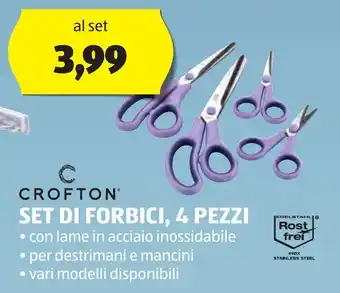 ALDI CROFTON SET DI FORBICI, 4 PEZZI offerta