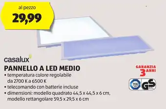 ALDI casalux PANNELLO A LED MEDIO offerta
