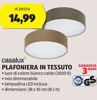 ALDI casalux PLAFONIERA IN TESSUTO offerta