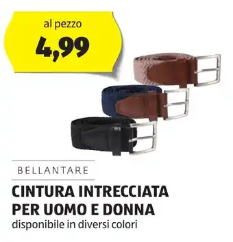 ALDI BELLANTARE CINTURA INTRECCIATA PER UOMO E DONNA offerta