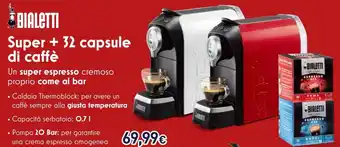 Unieuro BIALETTI Super + 32 capsule di caffè offerta