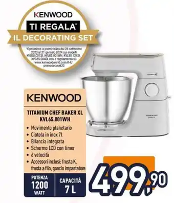 Unieuro KENWOOD TITANIUM CHEF BAKER XL KVL65.001WH offerta