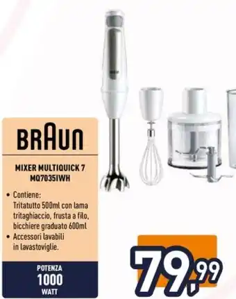 Unieuro BRAUN MIXER MULTIQUICK 7 MQ70351WH offerta
