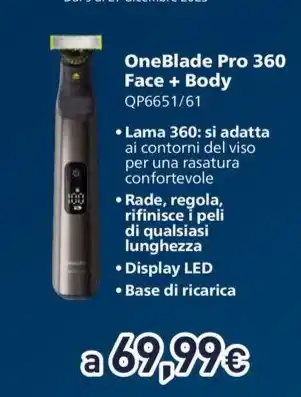 Unieuro OneBlade Pro 360 Face + Body offerta