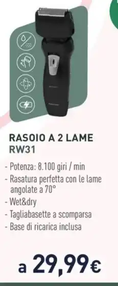 Unieuro RASOIO A 2 LAME RW31 offerta