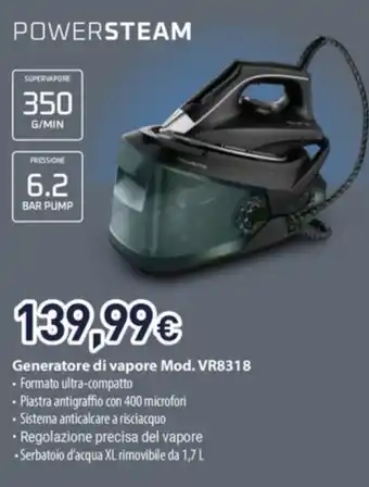 Unieuro POWERSTEAM Generatore di vapore offerta