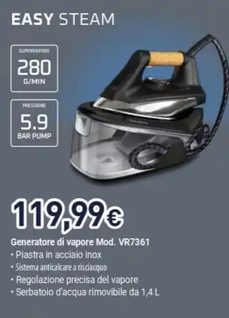Unieuro EASY STEAM Generatore di vapore offerta