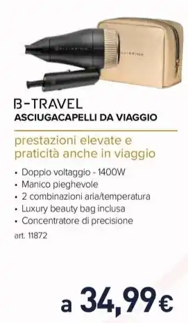 Unieuro B-TRAVEL ASCIUGACAPELLI DA VIAGGIO offerta