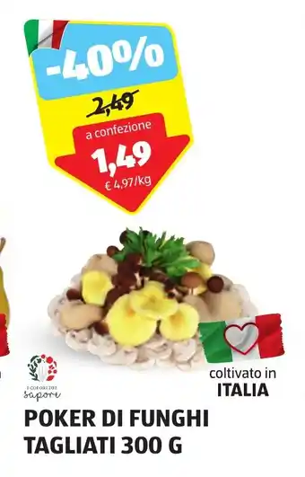 ALDI POKER DI FUNGHI TAGLIATI 300 G offerta