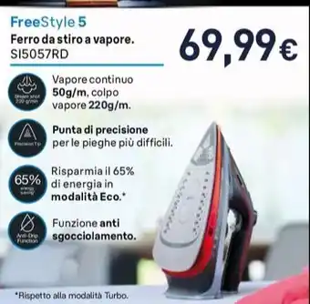 Unieuro FreeStyle 5 Ferro da stiro a vapore. S15057RD offerta