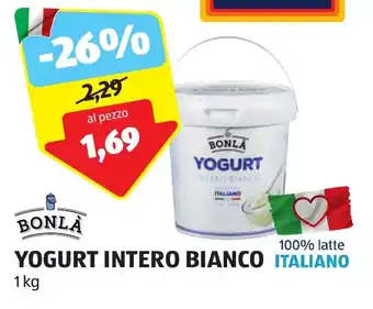 ALDI YOGURT INTERO BIANCO ITALIANO 1 kg offerta