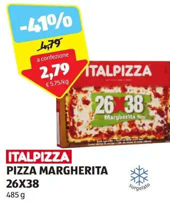 ALDI ITALPIZZA PIZZA MARGHERITA 26 x 38 offerta