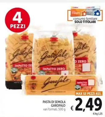 Spazio Conad PASTA DI SEMOLA GAROFALO vari formati, 500 g offerta