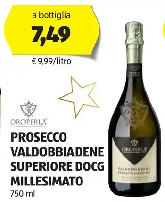 ALDI PROSECCO VALDOBBIADENE SUPERIORE DOCG MILLESIMATO 750 ml offerta