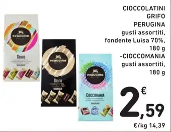 Spazio Conad CIOCCOLATINI GRIFO PERUGINA gusti assortiti, fondente Luisa 70%, offerta