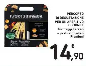 Spazio Conad PERCORSO DI DEGUSTAZIONE PER UN APERITIVO GOURMET formaggi Ferrari + pasticcini salati Flamigni offerta