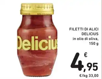 Spazio Conad FILETTI DI ALICI DELICIUS in olio di oliva, 150 g offerta