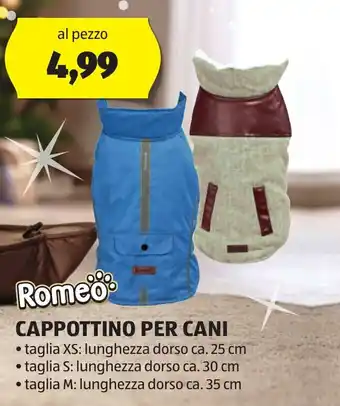 ALDI Romeo CAPPOTTINO PER CANI offerta