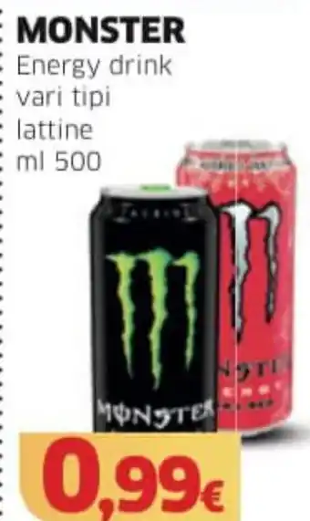 Mercati Alimentari MONSTER Energy drink vari tipi lattine ml 500 offerta