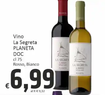 Paghi Poco Vino La Segreta PLANETA DOC cl 75 offerta