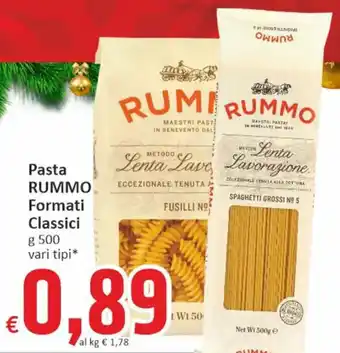 Pasta RUMMO Formati Classici g 500 vari tipi