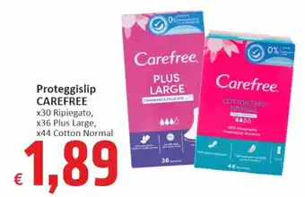 Paghi Poco Proteggislip CAREFREE x30 Ripiegato, x36 Plus Large, x44 Cotton Normal offerta