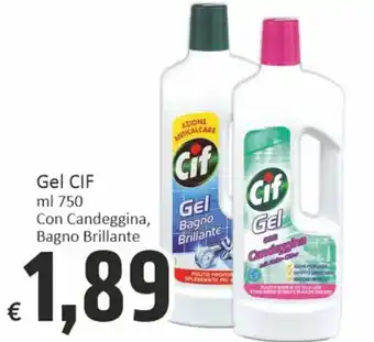 Gel CIF ml 750 Con Candeggina, Bagno Brillante