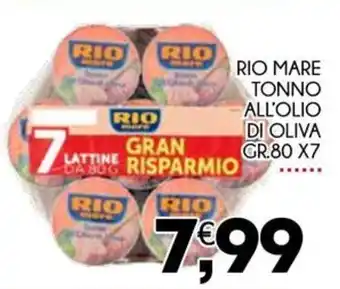 Enne Market RIO MARE TONNO ALL'OLIO DI OLIVA GR.80 X7 offerta