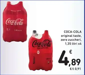 Spazio Conad COCA-COLA original taste, zero zuccheri, 1,35 litri x4 offerta