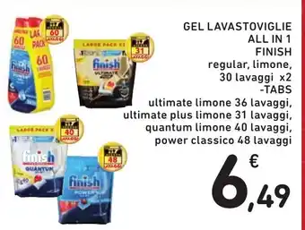 Spazio Conad GEL LAVASTOVIGLIE ALL IN 1 FINISH offerta
