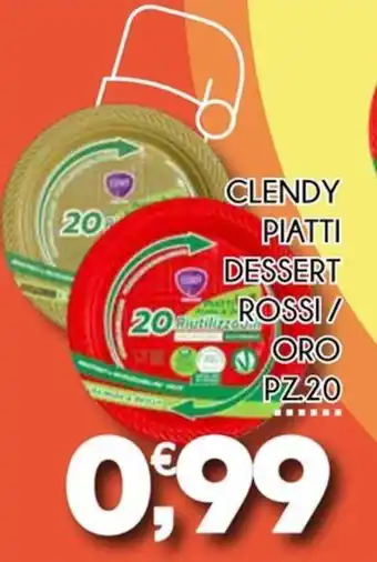 Enne Market CLENDY PIATTI DESSERT ROSSI/ ORO PZ. 20 offerta
