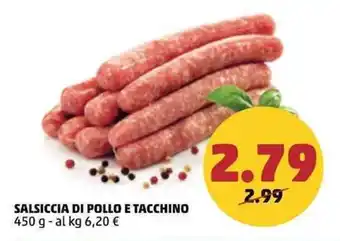 PENNY SALSICCIA DI POLLO E TACCHINO 450 g offerta