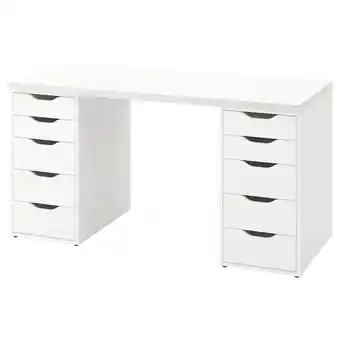 IKEA Lagkapten / alex scrivania, bianco, 140x60 cm offerta