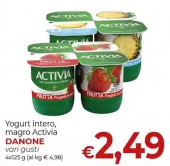 Yogurt intero, magro Activia DANONE vari gusti 4x125 g