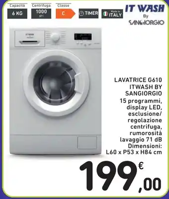 Spazio Conad LAVATRICE G610 ITWASH BY SANGIORGIO offerta