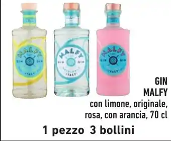 Spazio Conad GIN MALFY con limone, originale, rosa, con arancia, 70 cl offerta