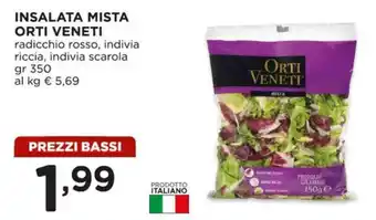 INSALATA MISTA ORTI VENETI radicchio rosso, indivia riccia, indivia scarola gr 350