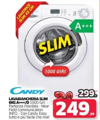 Telitaly CANDY LAVABIANCHERIA SLIM 6KG A+++/D offerta