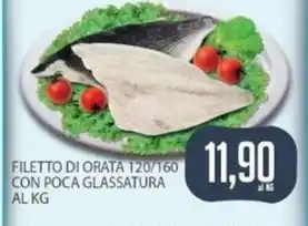 Zerotto Supermercati FILETTO DI ORATA 120/160 CON POCA GLASSATURA AL KG offerta
