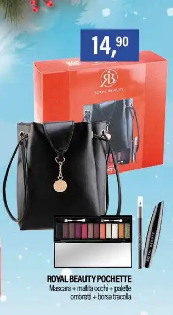 Caddy's ROYAL BEAUTY Pochette Mascara +matita occhi + palette ombretti + borsa tracolla offerta