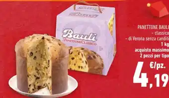 Conad Superstore PANETTONE BAULI - classico di Verona senza canditi 1 kg offerta