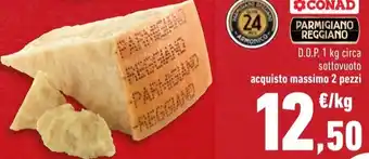 Conad Superstore PARMIGIANO REGGIANO D.O.P. 1 kg circa offerta