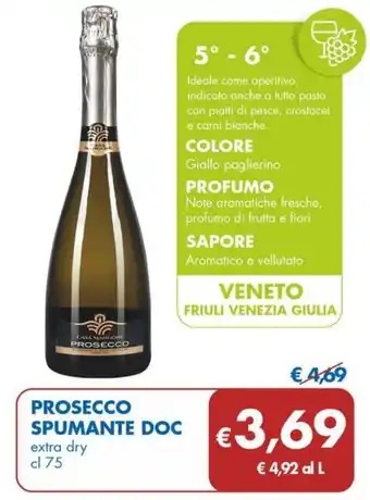 MD Discount PROSECCO SPUMANTE DOC extra dry cl 75 offerta