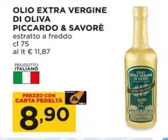 Alì Supermercati OLIO EXTRA VERGINE DI OLIVA PICCARDO & SAVORÈ estratto a freddo cl 75 offerta