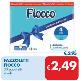 MD Discount FAZZOLETTI FIOCCO 30 pacchetti 4 veli offerta