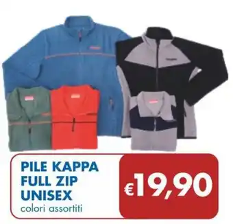 MD Discount PILE KAPPA FULL ZIP UNISEX colori assortiti offerta