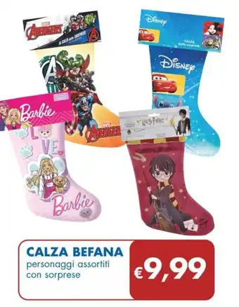 MD Discount CALZA BEFANA personaggi assortiti con sorprese offerta