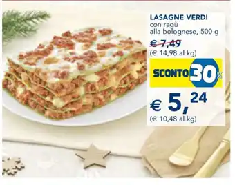 Esselunga LASAGNE VERDI con ragù alla bolognese, 500 g offerta
