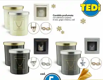 Tedi Candela profumata con catenina a sorpresa in nero, grigio o bianco offerta